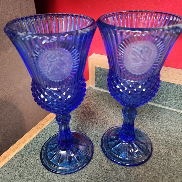 Avon Other - Rare Find Fostoria Avon George and Martha Washington Cobalt blue Goblets